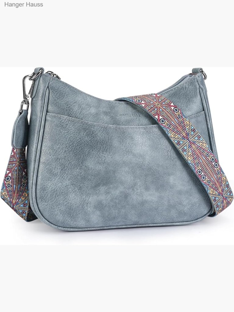 Trendy Leather Crossbody Purse With Adjustable Strap